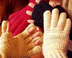 crochet half finger gloves